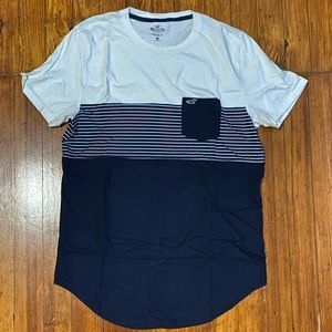 Mens Pocket Must Have Hollister Crew Neck Curved Hem Tee